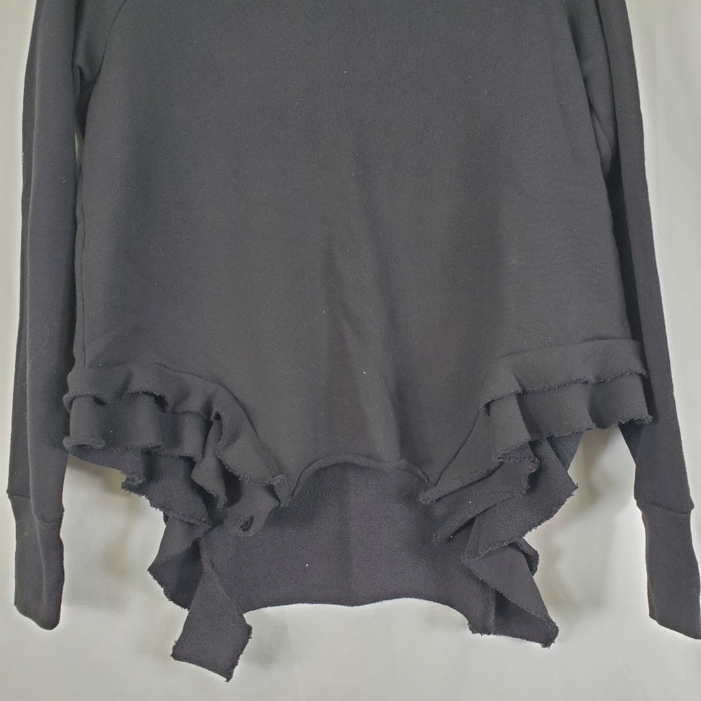 BLACK ORCHID Double Ruffle Black Sweatshirt - Picture 2 of 3